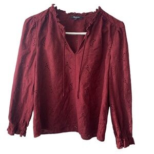 Madewell eyelet top. Size Small